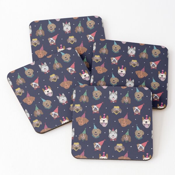 Item preview, Dark Blue Party Dogs designed and sold by Lucy Scriven.
