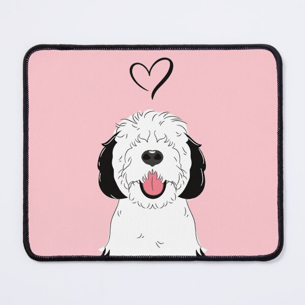 Item preview, LOVE Black and White Sheepadoodle 3 - Pink designed and sold by Lulupainting.