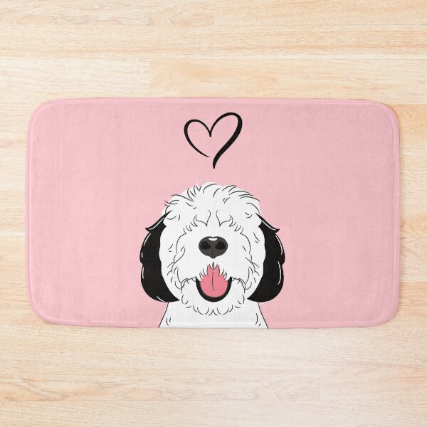 Item preview, LOVE Black and White Sheepadoodle 3 - Pink designed and sold by Lulupainting.