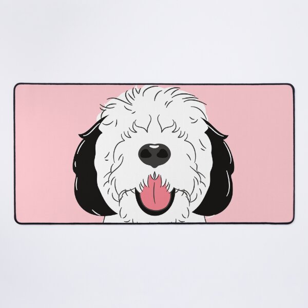 Item preview, LOVE Black and White Sheepadoodle 3 - Pink designed and sold by Lulupainting.