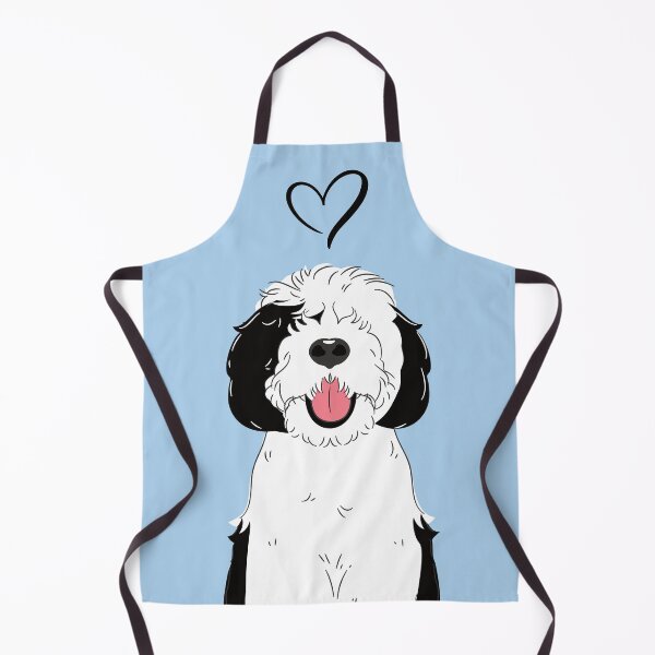 Item preview, LOVE Black and White Sheepadoodle 4 - Baby Blue designed and sold by Lulupainting.