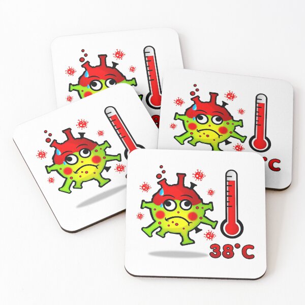 Item preview, Green virus with fever. Keep your distance designed and sold by simonsitos.