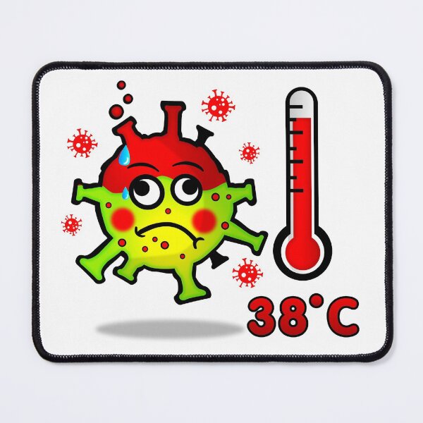 Item preview, Green virus with fever. Keep your distance designed and sold by simonsitos.