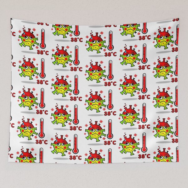 Item preview, Green virus with fever. Keep your distance designed and sold by simonsitos.