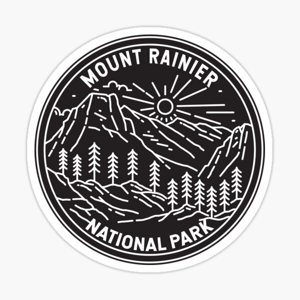 Item preview, Mount Rainier National Park Washington Monoline designed and sold by KrisSidDesigns.