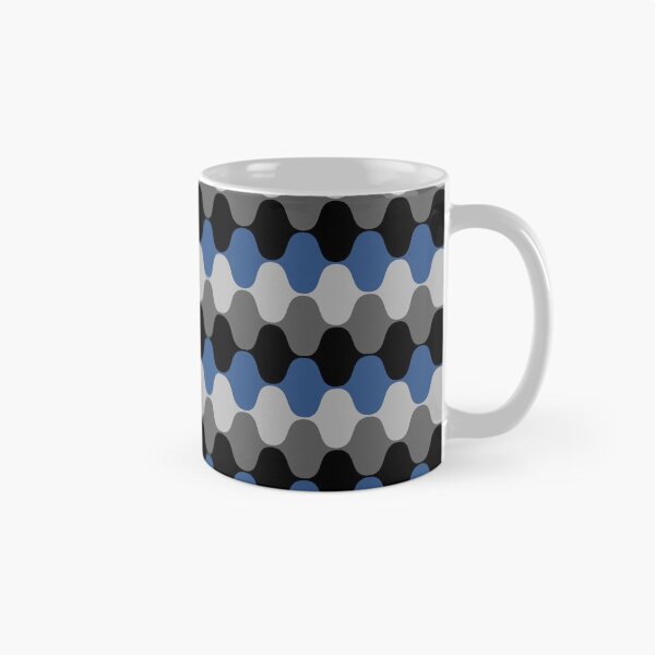 Item preview, Gray Black and Blue Hypnotic Retro Wavy Pattern Coordinates w/Behr Popular Color 2022 Dark Cobalt Blue PPU15-03 designed and sold by ColorOfTheYears.