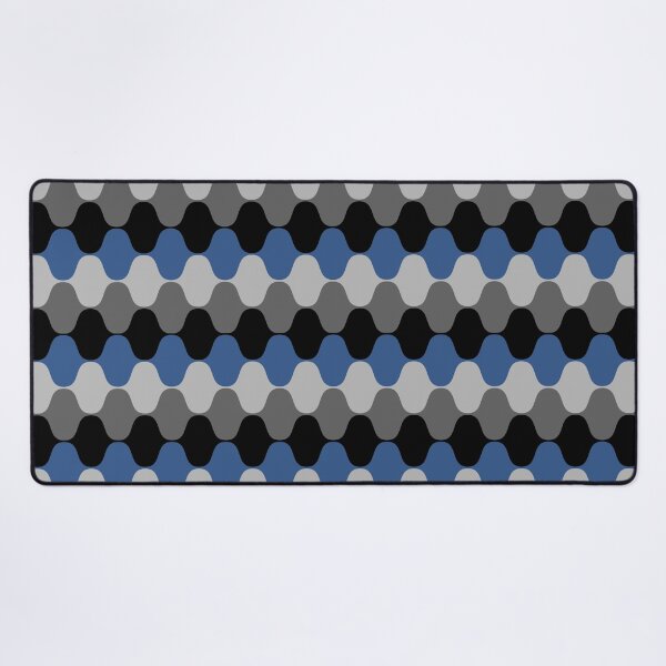 Item preview, Gray Black and Blue Hypnotic Retro Wavy Pattern Coordinates w/Behr Popular Color 2022 Dark Cobalt Blue PPU15-03 designed and sold by ColorOfTheYears.