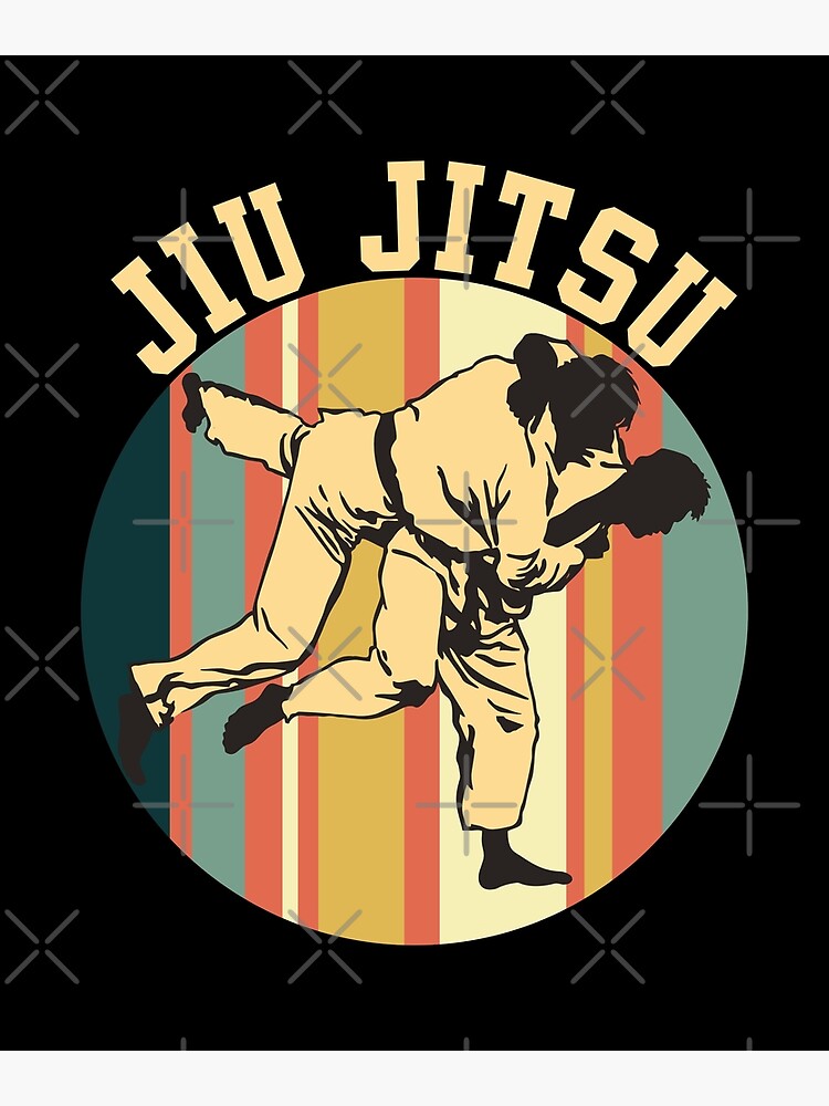 "Jiu Jitsu Silhouette Bjj Brazilian Jiu Jitsu Retro " Poster by
