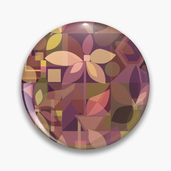 Item preview, Geometric Floral Abstract, mauves and yellow designed and sold by Palifino.