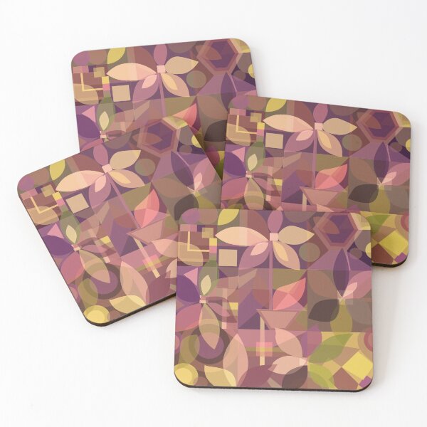 Item preview, Geometric Floral Abstract, mauves and yellow designed and sold by Palifino.