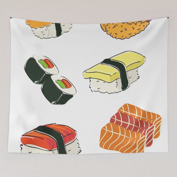 Item preview, Delicious Tamago, Umi, salmon, Ebi sushi designed and sold by Harshler-Art.