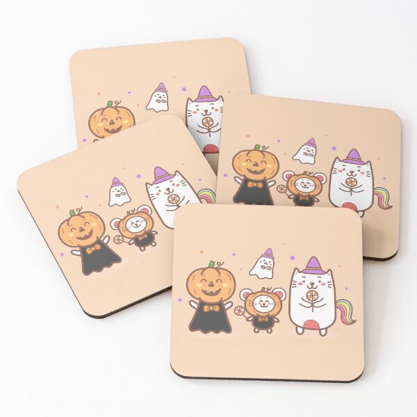Item preview, Funny Halloween Ghosts Pumpkin Cute Kawaii Halloween Unicorn Cat designed and sold by EpicArtz.