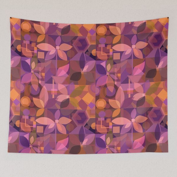 Item preview, Geometric Floral Abstract, cool pinks designed and sold by Palifino.
