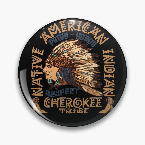 Native American Indian Warrior Cherokee USA Pin Badge Button Pin Metal 0361 