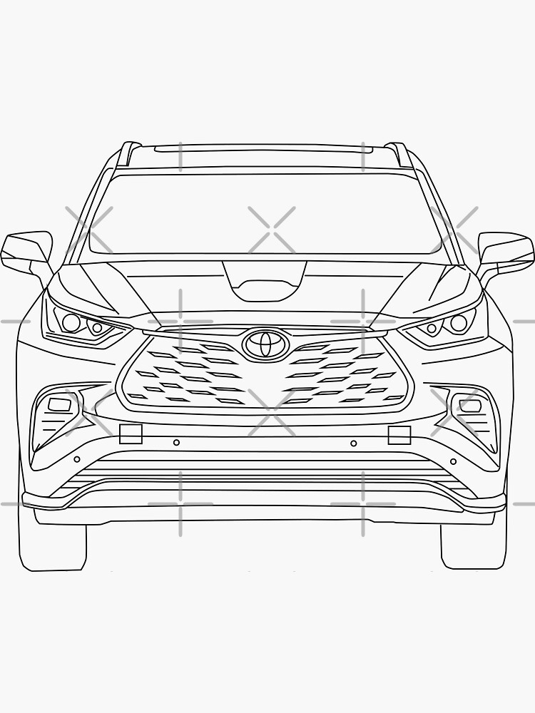 "Design Toyota Highlander" Sticker for Sale by aartzonee  Redbubble