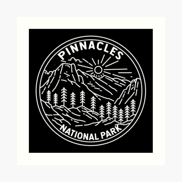 Pinnacles National Park California Monoline Art Print