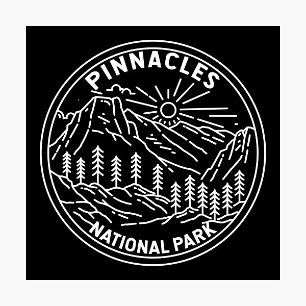 Pinnacles National Park California Monoline Photographic Print