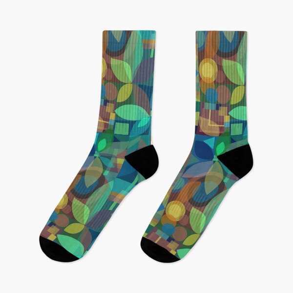 Item preview, Geometric Floral Abstract, blue greens designed and sold by Palifino.
