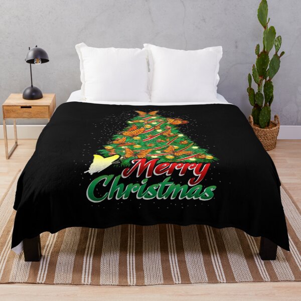 Item preview, Monarch Butterfly Merry Christmas Pine Tree Entomologists Holiday Tree designed and sold by Merchking1.