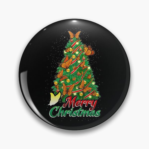 Item preview, Monarch Butterfly Merry Christmas Pine Tree Entomologists Holiday Tree designed and sold by Merchking1.