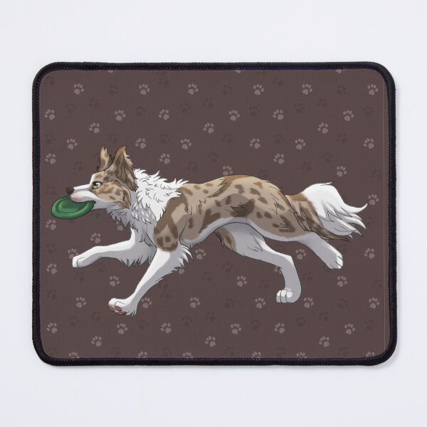 Item preview, Running Red lilac Merle Border Collie with Frisbee  designed and sold by Bamsdrawz.