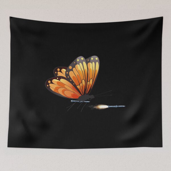 Item preview, Angry Monarch Butterfly Air Missile, Rocket Blast Off Monarch Print designed and sold by Merchking1.