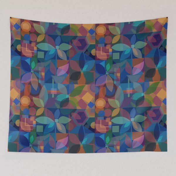 Item preview, Geometric Floral Abstract, dark designed and sold by Palifino.