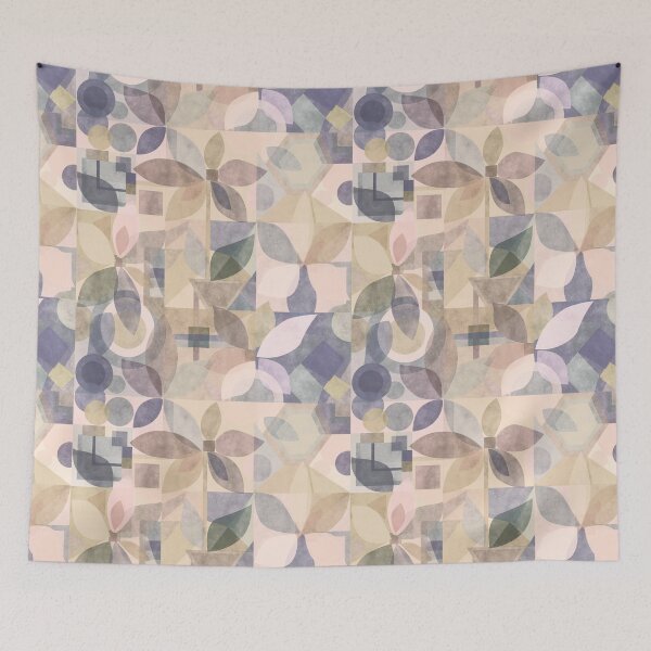 Item preview, Geometric Floral Abstract, pink gouache designed and sold by Palifino.