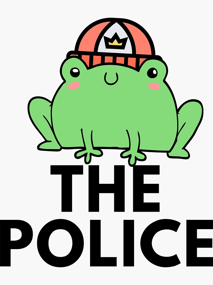 "Frog the Police " Sticker for Sale by PunsnRainbows Redbubble