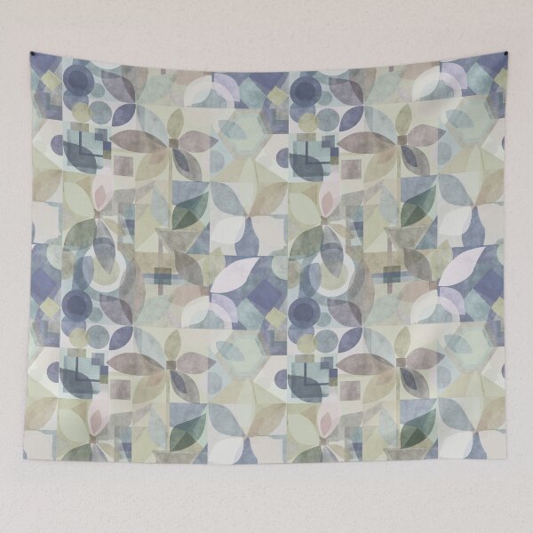 Item preview, Geometric Floral Abstract, green gouache designed and sold by Palifino.