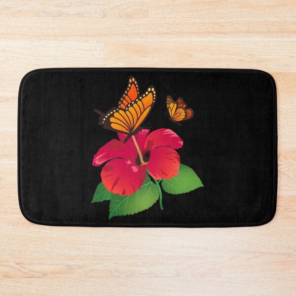 Item preview, Hibiscus Flower and Monarch Butterfly Nature Tropical Flowers With Butterflies designed and sold by Merchking1.