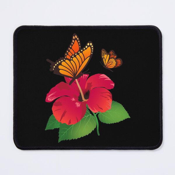 Item preview, Hibiscus Flower and Monarch Butterfly Nature Tropical Flowers With Butterflies designed and sold by Merchking1.