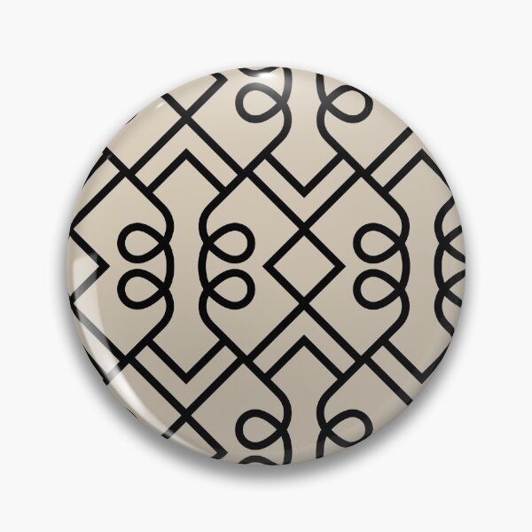 Item preview, Beige and Black Minimal Diamond Loop Pattern Coordinates w/Behr Trending Color 2022 Studio Clay MQ2-27 designed and sold by ColorOfTheYears.