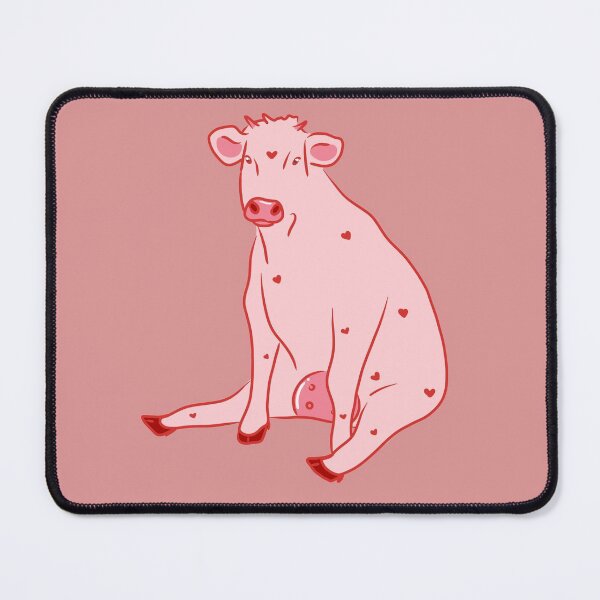 Item preview, pink cow with red hearts designed and sold by Pauli-.