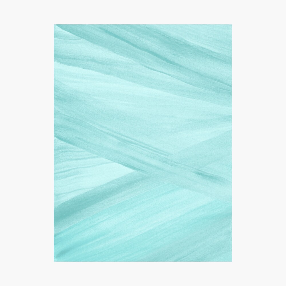 Light Aqua Blue Abstract Lines Watercolor Poster