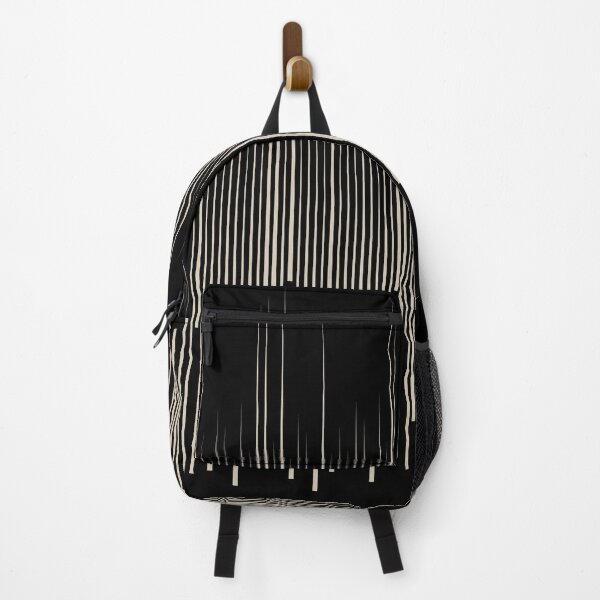 Item preview, Beige and Black Minimal Frequency Stripe Pattern Coordinates w/Behr Trending Color 2022 Studio Clay MQ2-27 designed and sold by ColorOfTheYears.