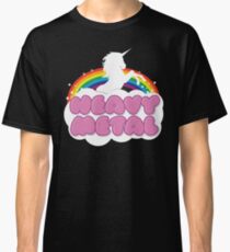 Heavy Metal Einhorn Regenbogen Classic T-Shirt