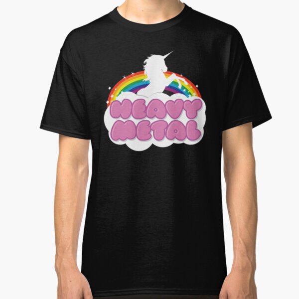Heavy Metal Unicorn Rainbow Classic T-Shirt