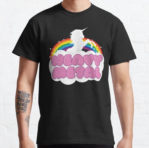 Heavy Metal Unicorn Rainbow Classic T-Shirt