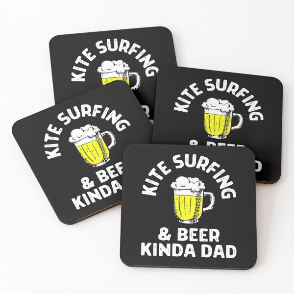 Aperçu de l'œuvre Kite surf & bière un peu papa créée et vendue par TheGreenGoat.