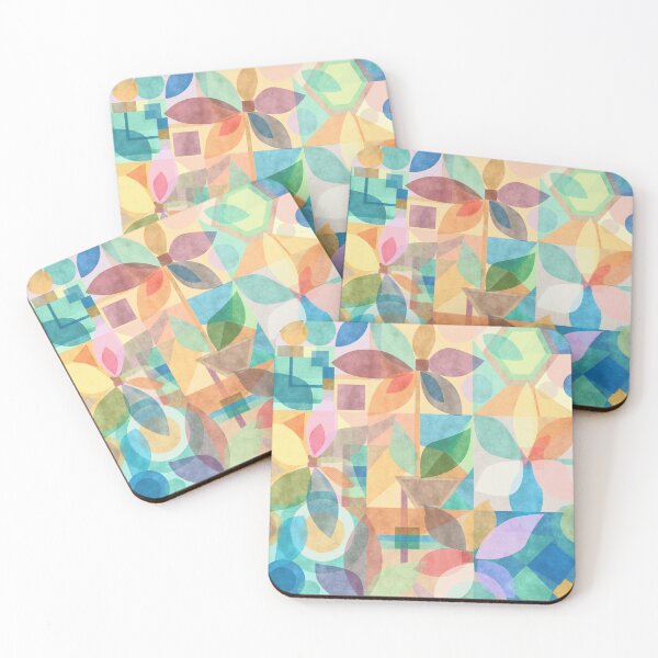 Item preview, Geometric Floral Abstract, multiple colors gouache painted designed and sold by Palifino.