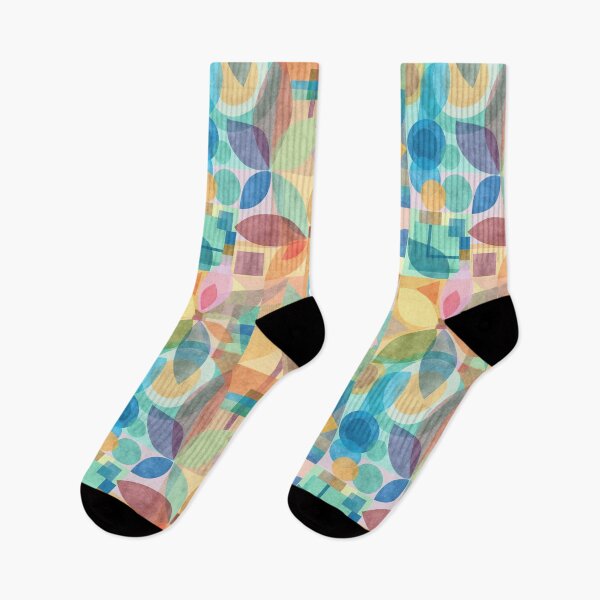 Item preview, Geometric Floral Abstract, multiple colors gouache painted designed and sold by Palifino.