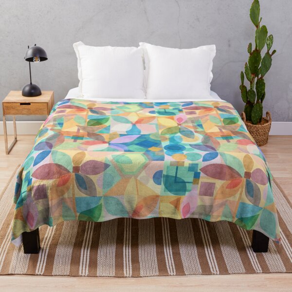 Item preview, Geometric Floral Abstract, multiple colors gouache painted designed and sold by Palifino.