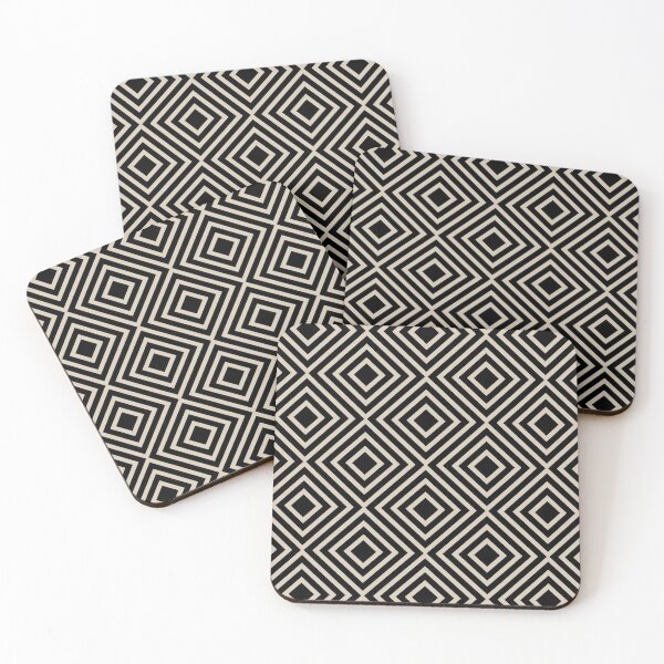 Item preview, Beige and Black Minimal Square Line Art Pattern Coordinates w/Behr Trending Color 2022 Studio Clay MQ2-27 designed and sold by ColorOfTheYears.