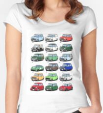 Mini-Zeitlinie Tailliertes Rundhals-Shirt
