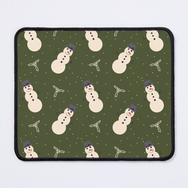 Item preview, Cozy Vintage Snowman Holly Pattern Retro Christmas Aesthetic Holiday Green Background designed and sold by retroyule.