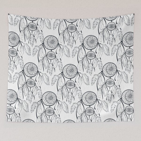 Item preview, Classy Black dreamcatcher White Pattern designed and sold by NdesignTrend.