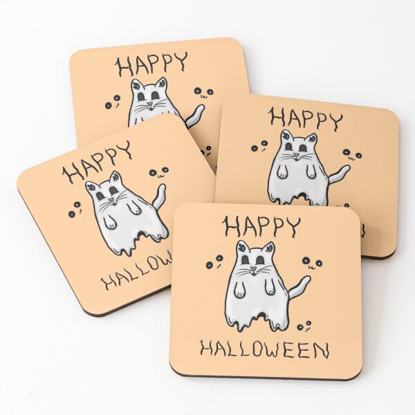 Item preview, Happy Halloween Ghost Cat designed and sold by BioLushGraphics.