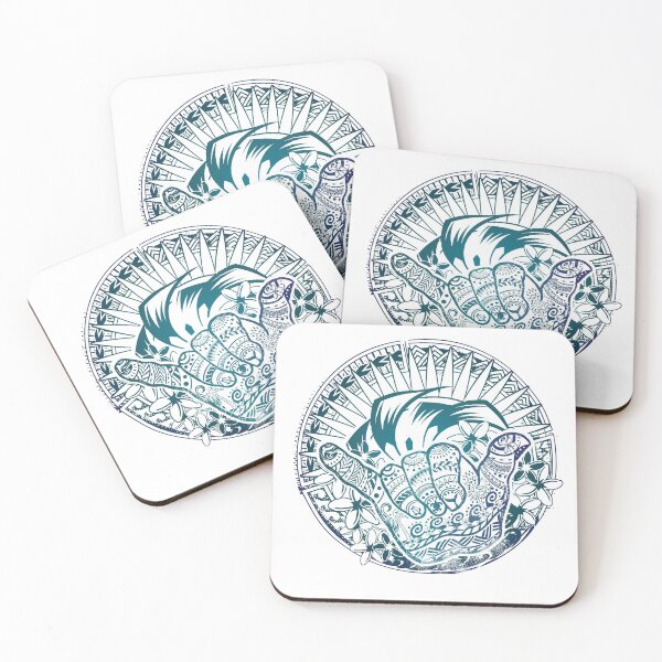 Item preview, Vintage Blue Circular Hawaiian Tribal Shaka - Hang Loose Distressed designed and sold by sunnthreads.
