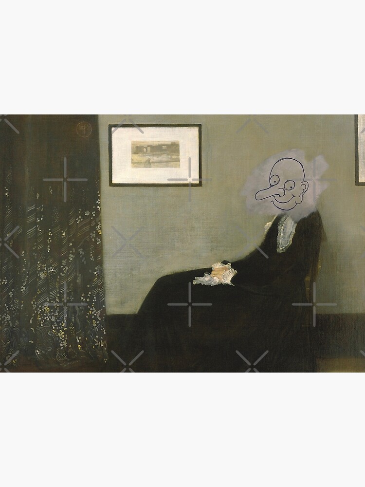 Discover Mr. Bean Whistler mother artwork from the movie Canvas